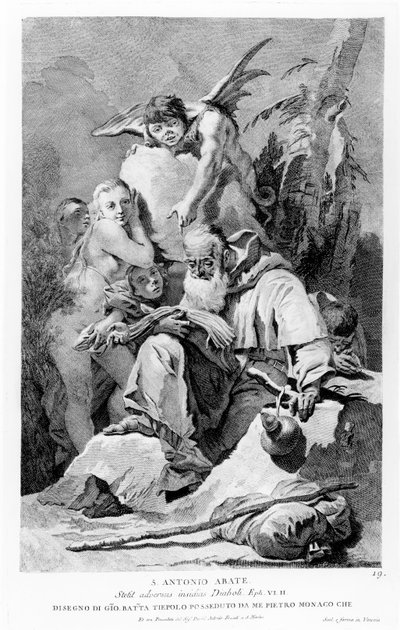 St. Anthony Abbot enduring the temptations of the Devil by Giovanni Battista Tiepolo